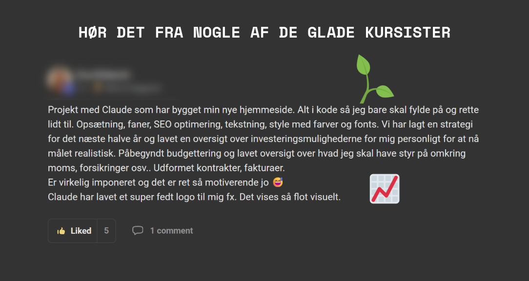 Testimonial fra AI Mastery medlem