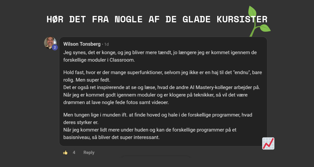 Testimonial fra Wilson Tonsberg - AI Mastery medlem